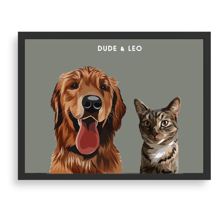Custom Two Pet Portraits