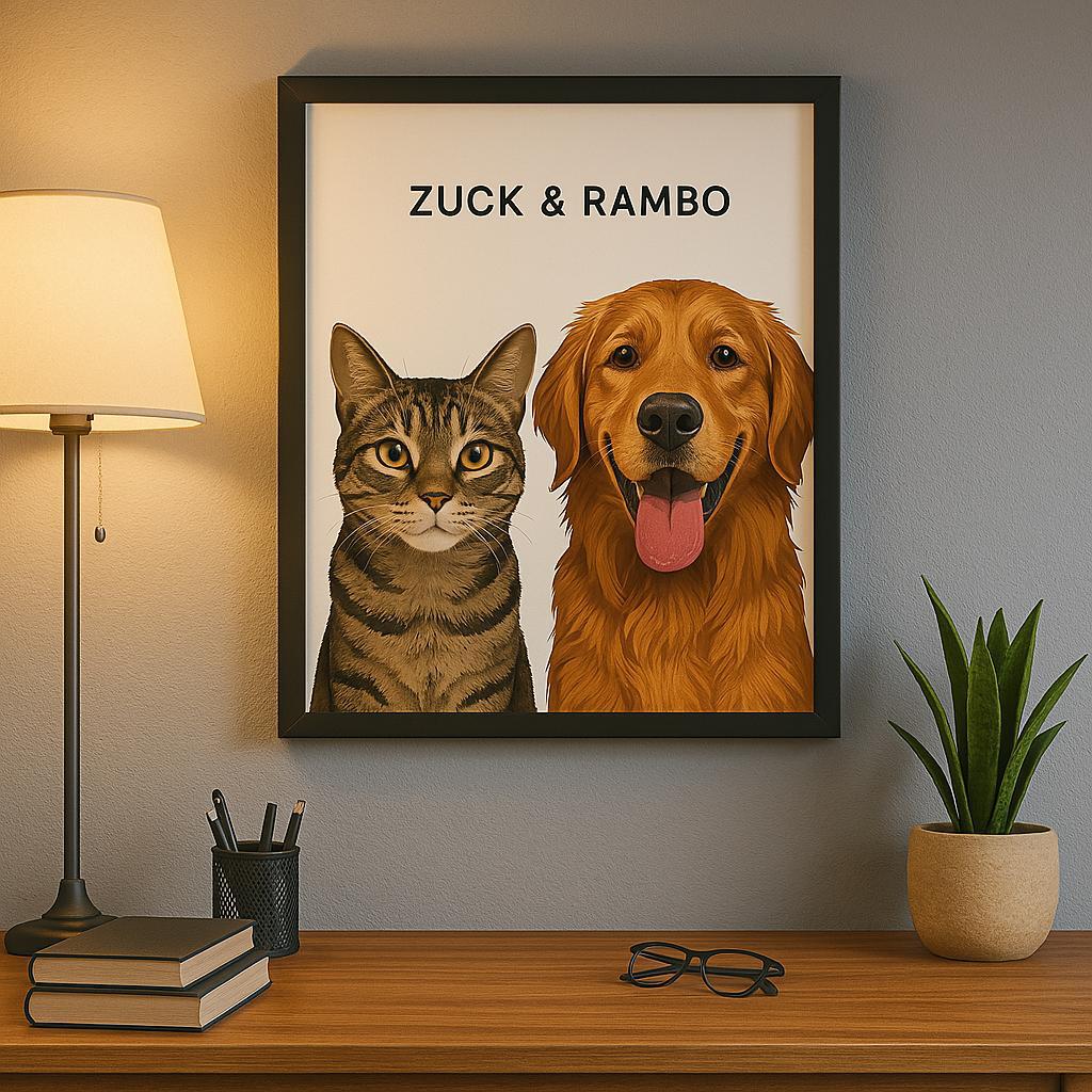 Custom Two Pet Portraits